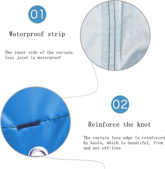 TDR - Outdoor Draagbaar Zonnescherm Met Opbergtas - Waterdicht - Tarps voor Kamperen 320 * 250cm - 3-4 Personen - Blauw