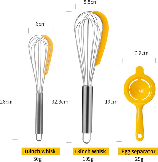 TDR RVS 3-delige gardeset met eiwitscheider