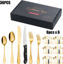 36 Delig RVS Bestekset-Stijlvol en tijdloos design -goud