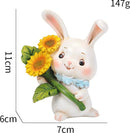 3delige Schattig konijn ornament voor tuin, balkon en binnenruimtes - kan worden gebruikt als bloempot - gemaakt van hoogwaardig hars