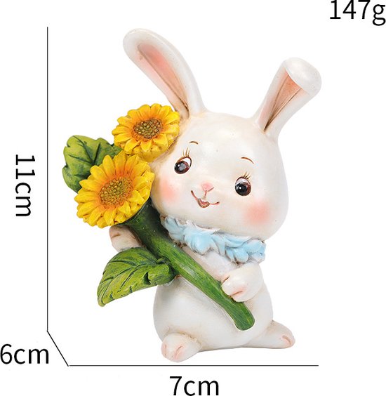 3delige Schattig konijn ornament - bloempot voor binnen en t