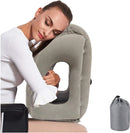 Ergonomisch Opblaasbaar Reiskussen met Tas - Grijs - 30 x 35 x 50 cm