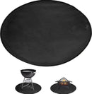 TDR - Tuin vloermat - Ideale mat voor onder de barbecue - Beschermt je terrastegels of gazon tegen hete kolen en vetvlekken - Rond 36 inch - Zwart