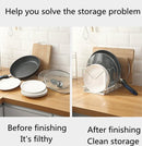 Verstelbaar RVS Pannenrek - Keukenorganizer - Wit