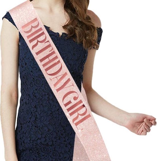 TDR - Verjaardag Sjerp en Tiara - Met text "Birthday  Girl "  rose goud