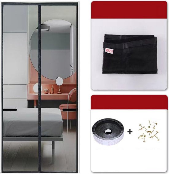 Magnetisch Anti-muggenhor 100x220cm - Zwart - Duurzaam