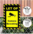 Camerabewaking Bord 25 × 18 cm – Reflecterende Aluminium Waarschuwingsborden ‘Let op Camera Bewaking’ – UV- & Weerbestendig