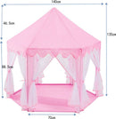 Roze Kinder Speeltent Kasteel met Sterrenverlichting 140x70x