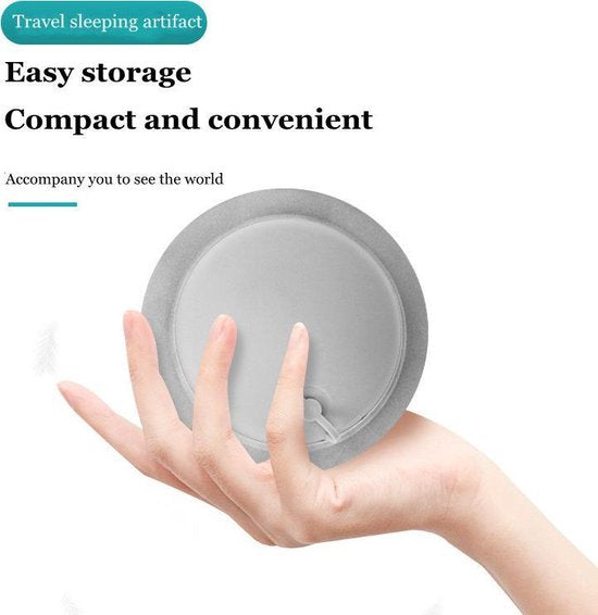 TDR U-vormig Nekkussen - Zelfopblaasbaar Reiskussen - Grijs