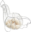 Luxe Kippen-Eiermand van Hoogwaardig IJzer - Zilver 32x26cm