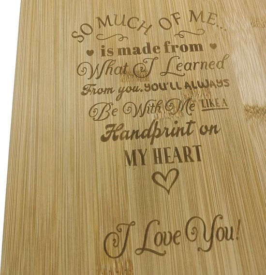 UniKorf.nl Bamboe snij- en serveerplank Handprint 28x22 cm