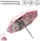 Opvouwbare bloemenparaplu UPF50+ UV-bescherming 97cm roze