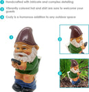 Grappige Kabouter Tuinornamenten-Kabouter op het Toilet met Mobiele Telefoon 5*7*12,5cm