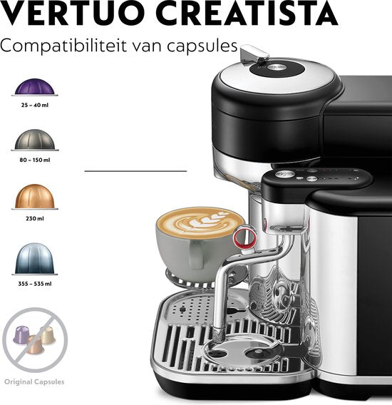 Sage Vertuo Creatista Black Truffle SVE850BTR Nespresso Koffiecupmachine