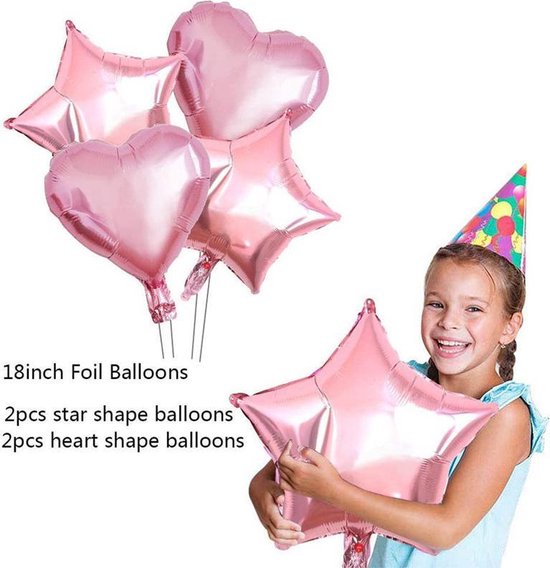Merkloos 56-delig Verjaardagset Roze Feestdecoratie