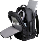 Stevige multifunctionele laptoptas / schooltas - laptop tot 15,6 inch - water afstotend, meerdere vakken - met usb aansluiting - Zwart