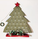 Houten Kerstboom Adventskalender - Aftelkalender met Krans en Decoratie - Sfeervolle Kerstdecoratie- 25x29,5 cm