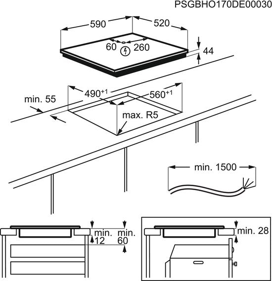 AEG IKB64431FB - Hob2Hood - Inbouw inductie kookplaat