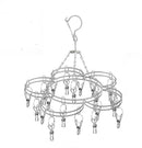 RVS droogrek met 20 knijpers voor kleding