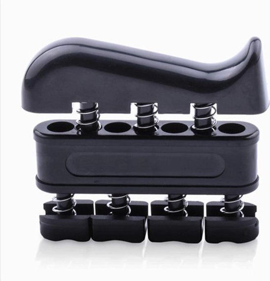 TDR -  5 Delige Verstelbaar Handtrainer Set - Trainer voor Hand, Onderarm, Pols & Vingers – Stressbal, Knijphalter, Stretcher & Grip bal – Anti RSI - Zwart