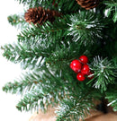 Luxe Mini Kerstboom – Met 1.5meter Warme LED Verlichting, Dennenappels en Rode Bessen – Sfeervolle Kerstdecoratie-45 cm