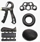 TDR -  5 Delige Verstelbaar Handtrainer Set - Trainer voor Hand, Onderarm, Pols & Vingers – Stressbal, Knijphalter, Stretcher & Grip bal – Anti RSI - Zwart