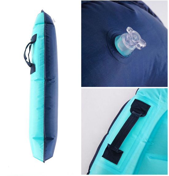 Opblaasbaar surfplank draagbaar bodyboard meerblauw 60x80
