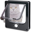 Premium Kattenluik Zwart – Weerbestendig 4-standen – Inclusief Bevestigingsmateriaal – Voor Katten & Kleine Honden