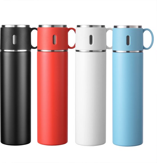 TDR - Thermosfles - RVS - grote capaciteit - 580 ml  wit