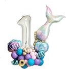 TDR-Digitale Zeemeermin Ballon Set  1 jaar -themafeest-Kinderfeestje-Decoratie set