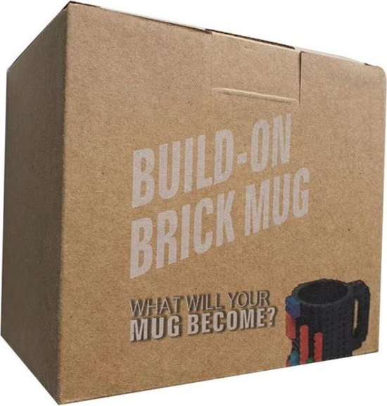 Build on Brick Mug - Donker Roze- 350 ml - bouw je eigen mok met bouwsteentjes - BPA vrije drinkbeker cadeau voor kinderen of volwassenen - koffie thee limonade of andere dranken - pennenbeker - creatief accessoire voor op bureau