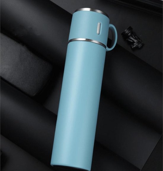 TDR - Thermosfles - RVS - grote capaciteit - 580 ml - Blauw