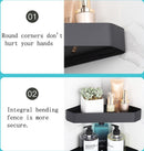 Driehoekig Badkamerrek 2 Lagen met 4 Haakjes - Zwart