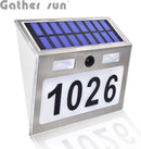 Solar Huisnummer Lamp – Wandlamp op Zonne-energie met Bewegingssensor – Buitenlamp met LED – Inclusief Cijfers – Weerbestendig – 4 Stuks
