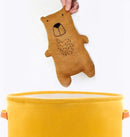 Opvouwbare wasmand - dinosaurus - geel 35x45cm