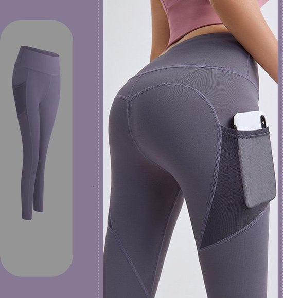 Yoga Legging Dames Paars XL - Sportbroek
