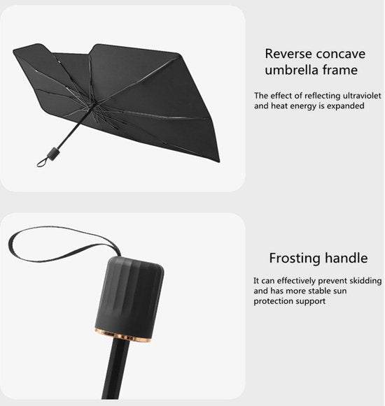 Opvouwbaar Zonnescherm Auto - Hitte & UV Bescherming 142x80