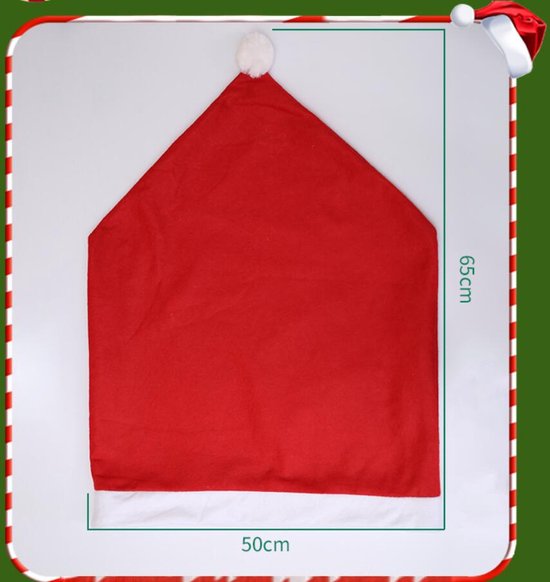 4stuks Kerst Stoelhoes in de Vorm van een Kerstmuts – Feestelijke Tafeldecoratie voor een Warme Kerstsfeer