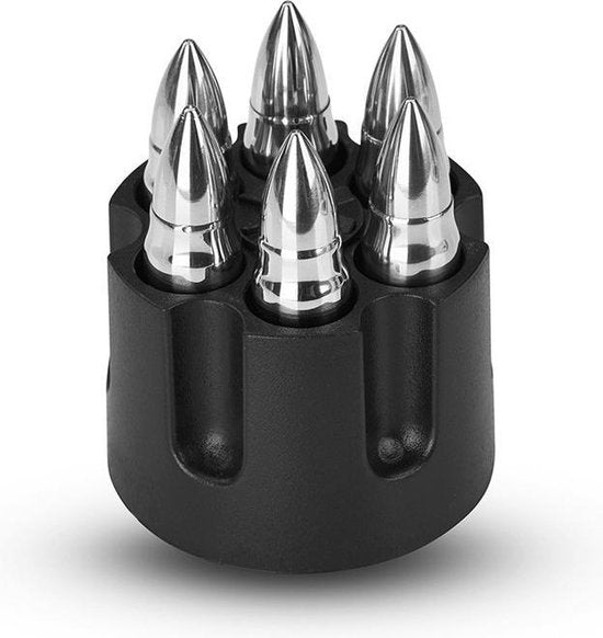 Whiskey Kogels Set van 6 - Herbruikbaar RVS Revolvervat
