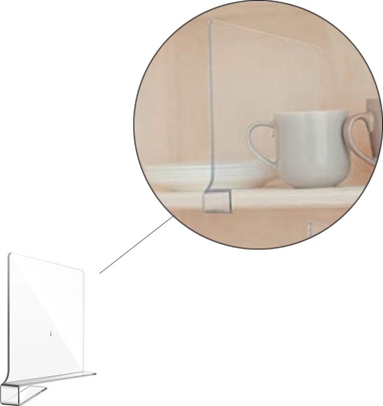 Plankverdeler - 4 Stuks - Transparant - Kledingkast Organizer - Plank Organizer - Boekenstandaard - Plank Verdeler - Kast Verdeler