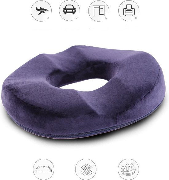 ComfortPlus Orthopedisch Donutkussen - Traagschuim, Marinebl