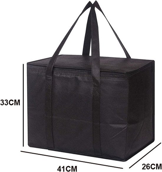 2 stuks Geïsoleerde Koeltas met bodemplaat - zwart