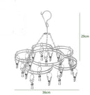 RVS droogrek met 20 knijpers voor kleding