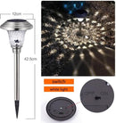 Xtraworks - 4 Stuks LED lamp op zonne Solar gazonlamp - RVS - Waterdichte Tuinverlichting Voor Buiten - Zilver- koel wit licht