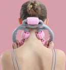 Fitness & Massage Set - De ultieme combinatie voor verbetering van lichaamsvorm en ontspanning - 1x Multifunctionele fitness en afslank klem & 1x Massage handvat met Rollers - Roze