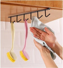 Keukenhaak Onder Plank – Set van 4 – Metaal – Zwart – 6 Haken – Ophangrek voor Keukengerei, Mok, Handdoek – afbeelding 3
