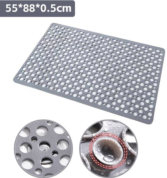 Antislipmat voor de badkamer, verdikt, hol, milieuvriendelijk, waterdicht, grijs, 55*88cm