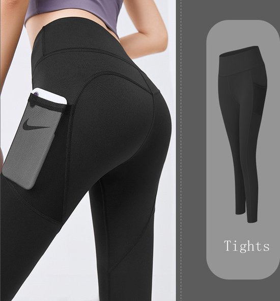 Fitness broek - Sportlegging - Yoga Broek - Yogalegging - Dames - Zwart M