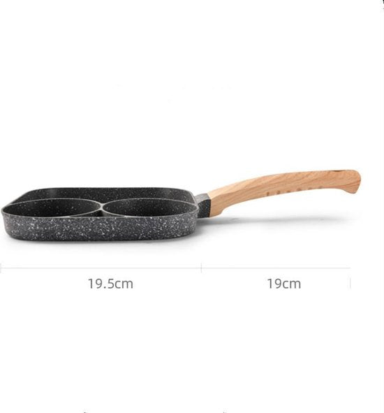 Merkloos 3-in-1 grillpan met temp antiaanbaklaag