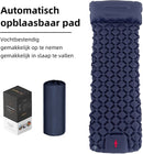 Opblaasbaar slaapmatje met geïntegreerd hoofdkussen en ingebouwde pomp, marineblauw 190*60*5cm